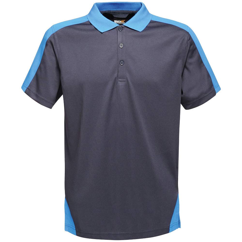 Regatta Professional Men's Contrast Coolweave Quick Wicking Polo Shirt - Blue 3XL