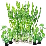 WZTCIBUR Aquarium Wasserpflanzen 10 Stück Aquarium Pflanzen Künstliche Grüne Wasserpflanzen Seetang Kunststoff Pflanzen Aquarium Dekoration für Aquarien Alle Fische Sicher