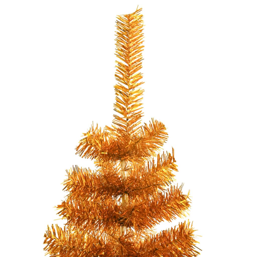 Árbol de Navidad artificial de 150 cm con soporte dorado, exuberante árbol de PET para espacios pequeños, decoración ideal para vacaciones y adorno festivo para el hogar para celebraciones de Navidad