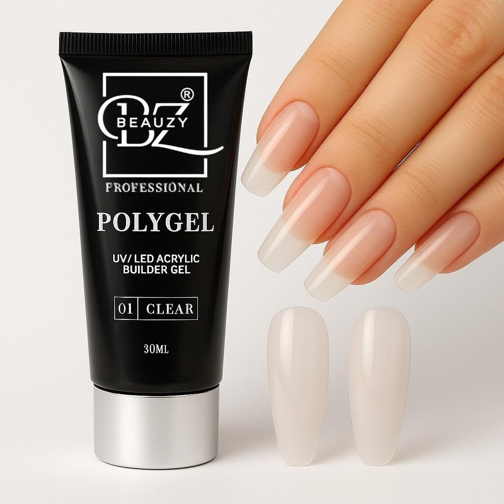 BEAUZY PROFESSIONAL Polygel Nail Extension Gel 30ML – Quick Building, Long-Lasting, Easy Shaping (01 Clear)-picture-10