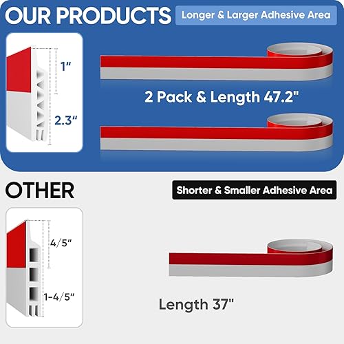 Miniatura 4 de MOYENNE Tapón de puerta de 2 rebanadas, barridos de puerta para puertas exteriores, selladores debajo de la puerta para parte inferior de la puerta,