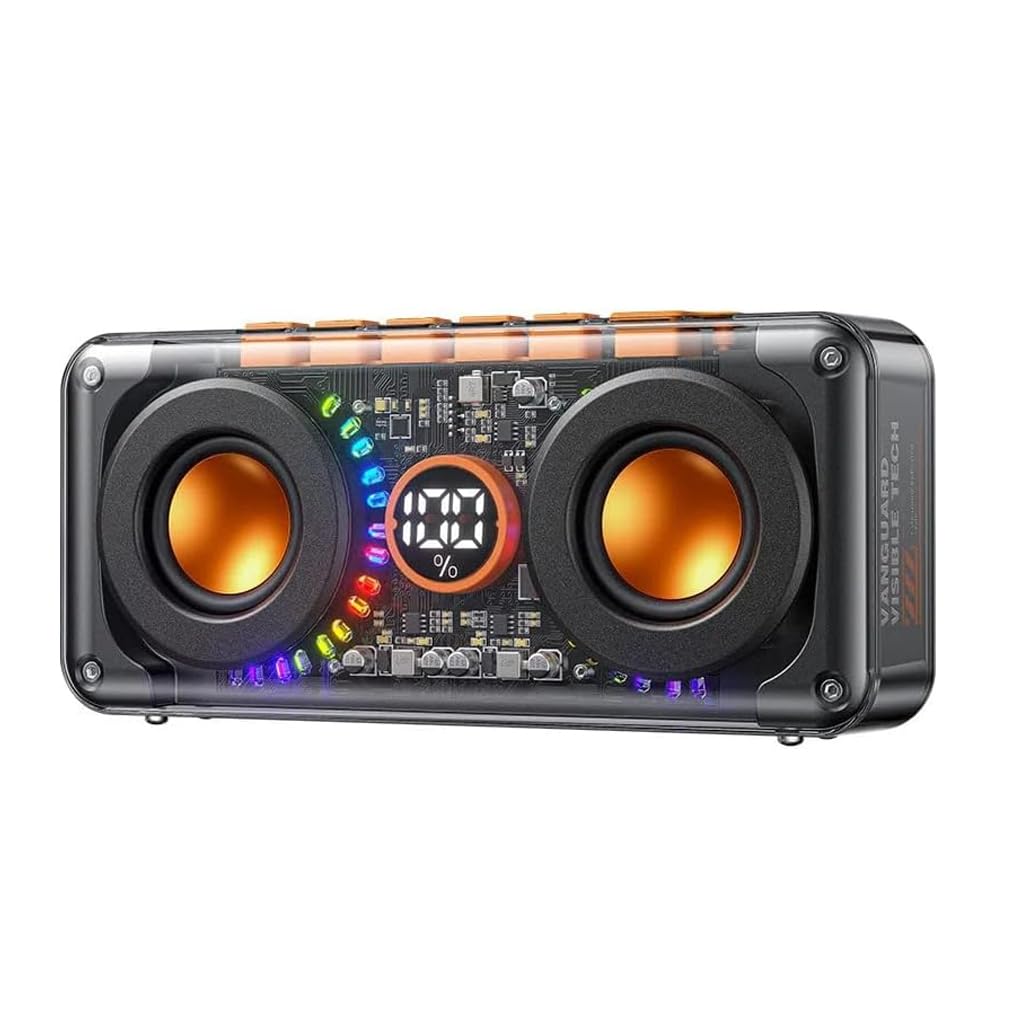 Portable Bluetooth Speaker, Dual Drivers&Diaphragm With 50W Portable Wireless Audio, Diaphragm, Dynamic RGB Lighting, TWS Pairing, 6H Playtime Shockproof Design for Home, Outdoor, Beach, Pool