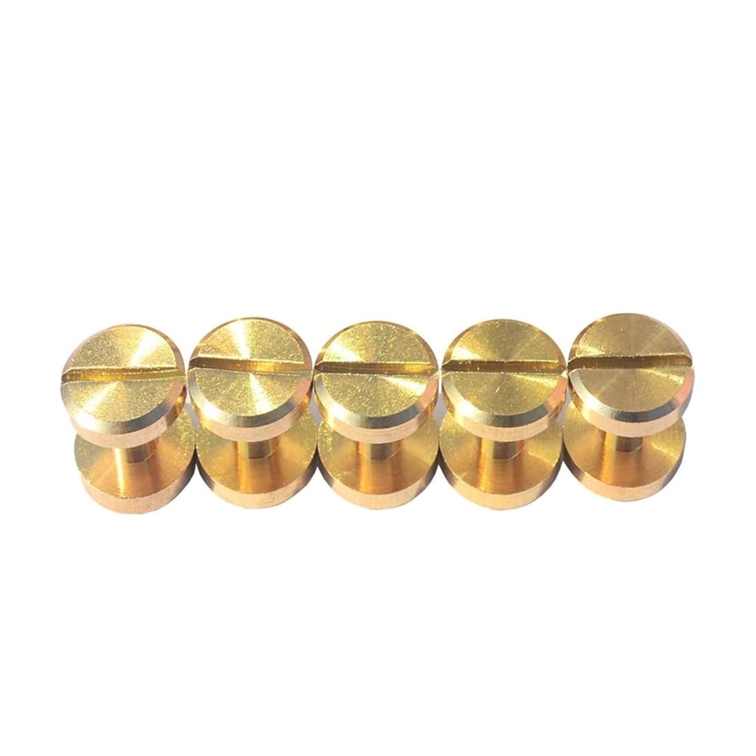 Rivet Binding Screw Posts Brass Binding Screws Flat and Arc Caps Pack of 10 Multiple Sizes for Leather Photo Album(Flat 10pcs,8x7mm)