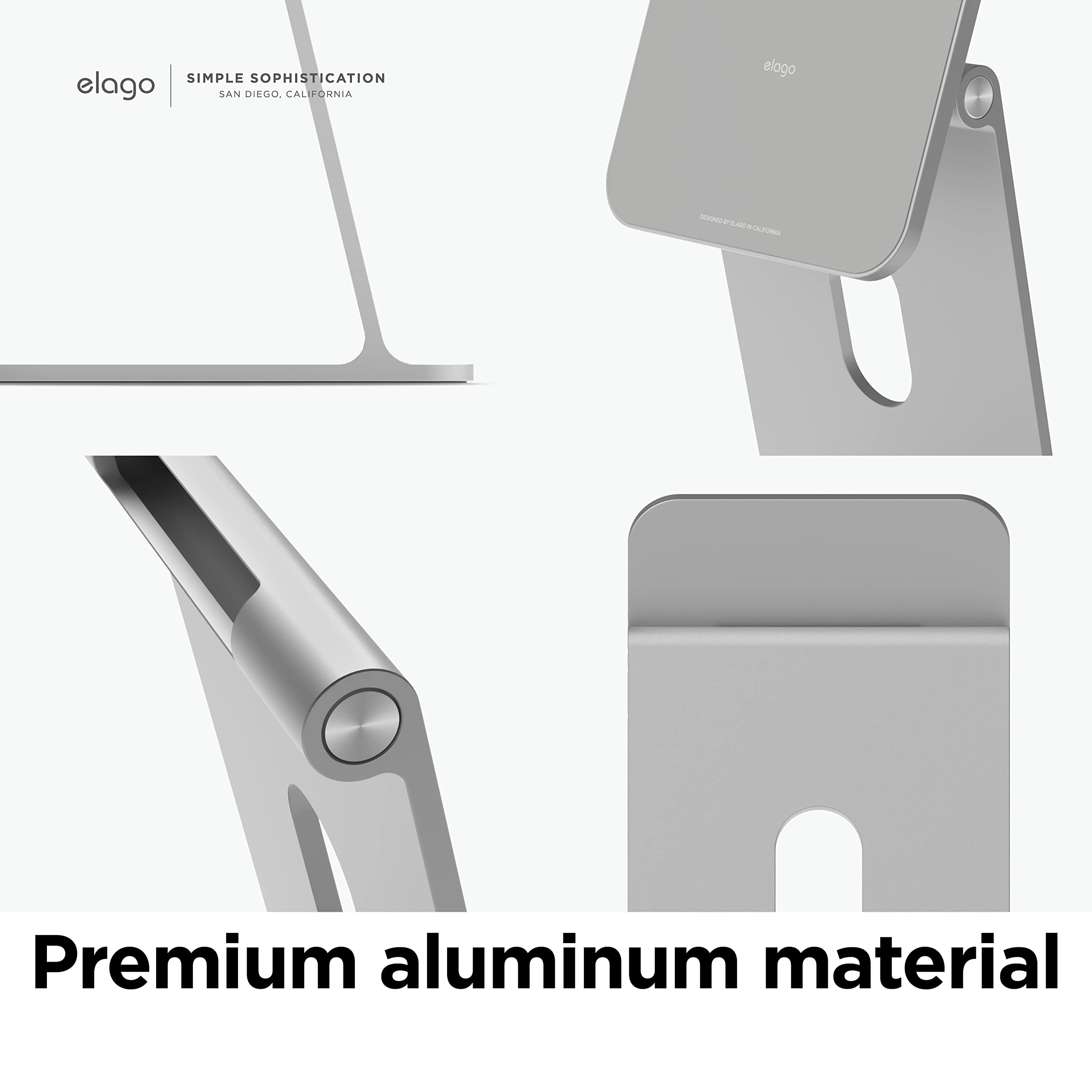 elago Supporto Magnetico Premium per iPad e Nintendo Switch 2 | iPad Pro 12,9" (5°, 4°), 11" (3°, 2°), Air 11" (5°, 4°), Mini 8,3" (6°, A17 Pro), 11" (10°) [Argento]