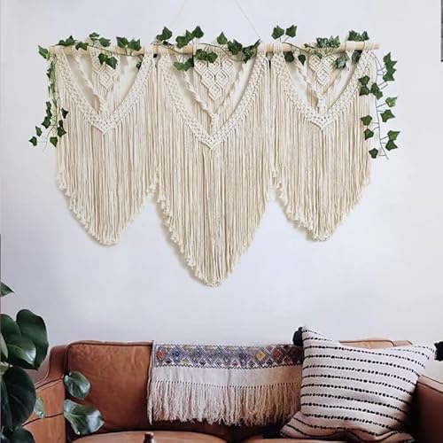 Guzhiou Large Macrame Wall Hanging - Boho Tapestry Macrame Wall Decor Art- Chic Bohemian Handmade Woven Tapestry Home Decoration For Bedroom Living Room Apartment Wedding Party thumb #1