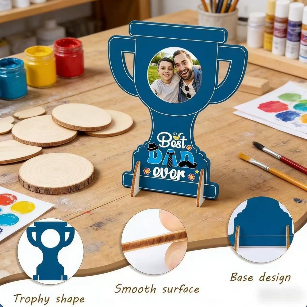 Lot De 12 Trophées à DIY Pour La Fête Des Pères - Kit De Peinture Papier - Cadeau Créatif Anniversaire - Enfant Fille Ou Fils