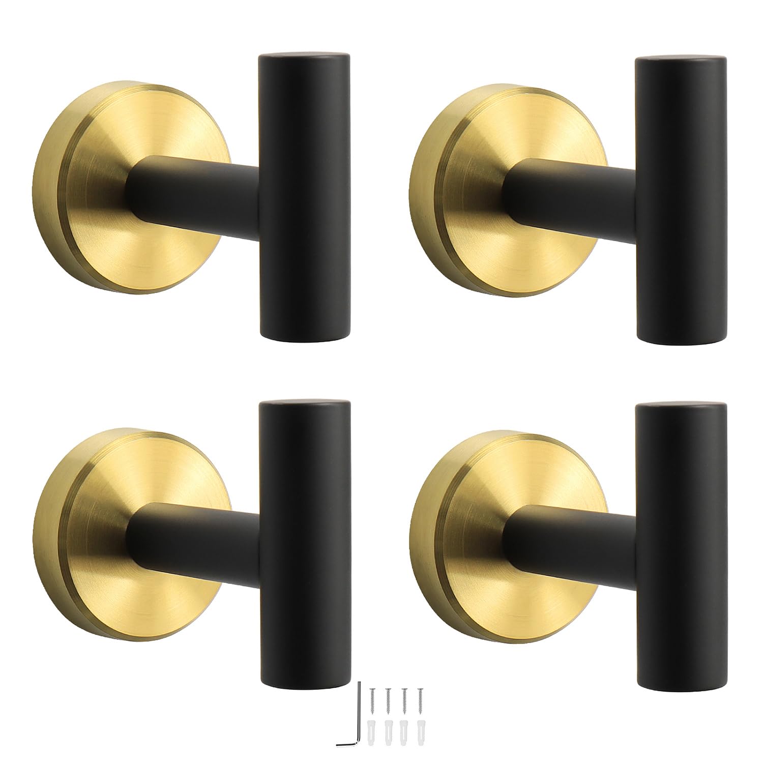 NearMoon Bath Towel Hooks- SUS 304 Stainless Steel Robe Hook Holder, Heavy Duty Coat Hook for Bathroom Livingroom Hotel Kitchen Garage, Wall Mounted (