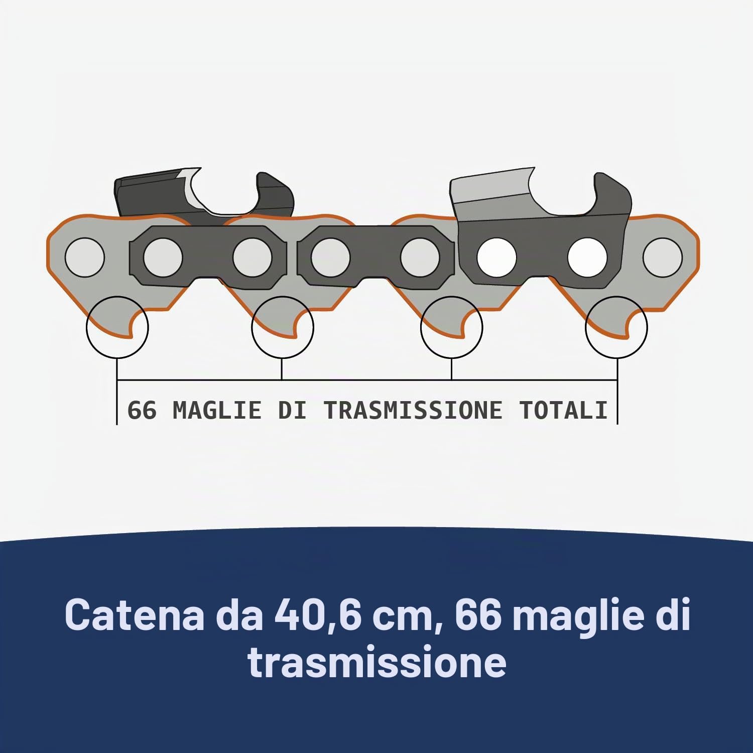 X-Cut Husqvarna - Catena per motosega da 0,325, 0,1 cm, 66DL, 40,6 cm, adatta per seghe Husqvarna 340, 345, 350, 440, 445, 450, confezione da 2