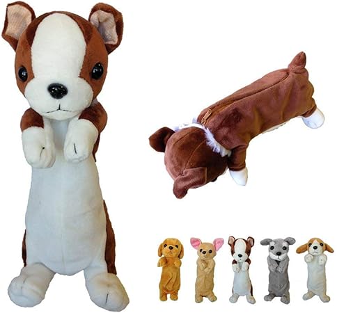 Amazon 犬 ぬいぐるみ ペンケース 動物 わんこ わんちゃん 筆箱 文房具 小物 ポーチ 赤ちゃん かわいい ストラップ 乳児 幼児 幼稚園 少年 少女 Kkg チワワ 白茶 ボーダーコリー ペンケース 文房具 オフィス用品