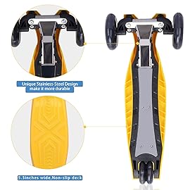 3 Wheel Scooter for Kids, Kids Scooter with Light Up Wheels, Sturdy Deck Design, and 4 Height Adjustable Suitable for Ages 3-12