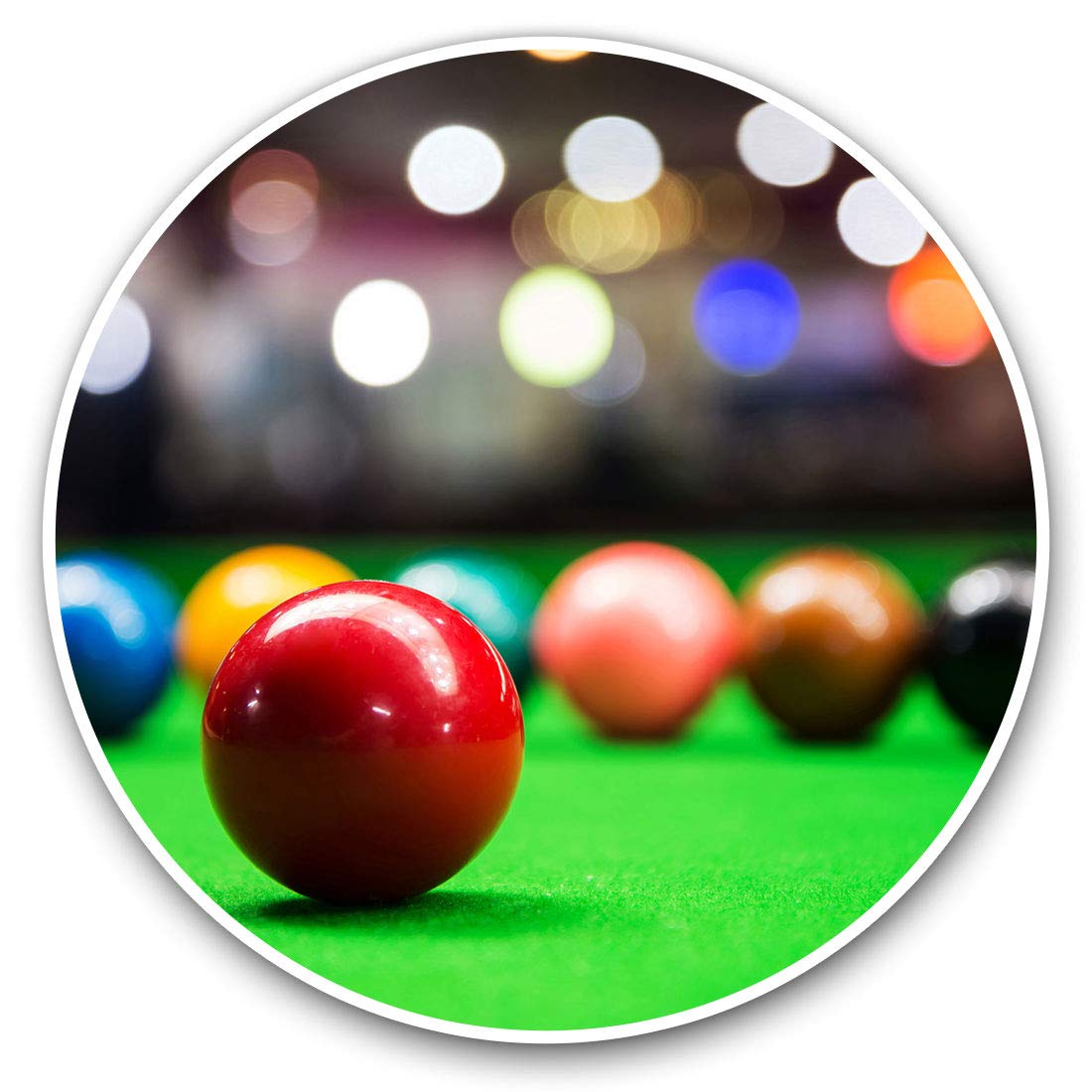 Destination Vinyl Ltd Pool Table Game Snooker 16480 Vinyl Stickers (Set Of 2) 7.5Cm - Pool Table Game Snooker #16480
