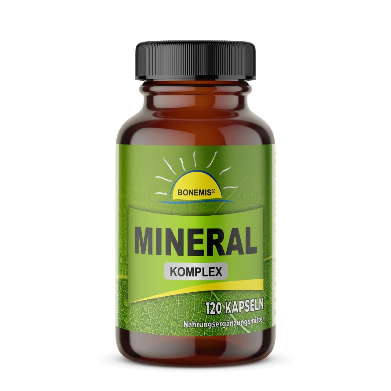 Mineral Komplex (12 Mineralstoffe und Spurenelemente), ohne Zusatzstoffe, 120 vegane Kapseln im Glas, Bonemis®