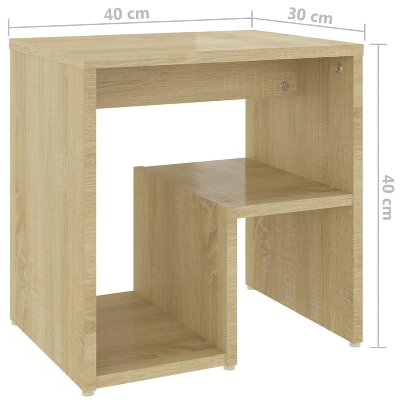Nachttische 2 STK. Sonoma-Eiche 40x30x40 cm Holzwerkstoff | Stabile Holzwerkstoff-Konstruktion, praktisches Regalfach, leicht zu reinigen mit feuchtem Tuch