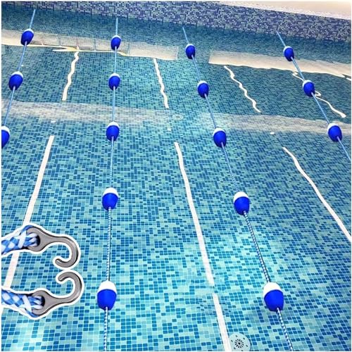 Sicherheitsseil für den Pool mit hohem Auftrieb, hohe Sichtbarkeit, Schwimmbahn mit Haken, ideal für Schwimmclubs, flache und tiefe Wassernutzung