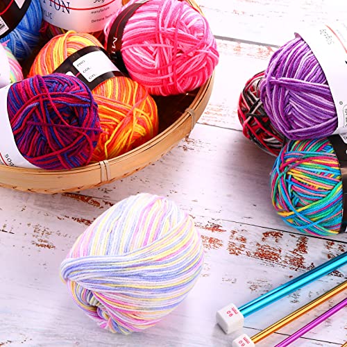 34 Rolls Acrylic Yarn For Crocheting Colorful Knitting Yarn Multi Colored Yarn Soft Rainbow Yarn Crochet Yarn For Crocheting And Knitting Craft Project #TOP4