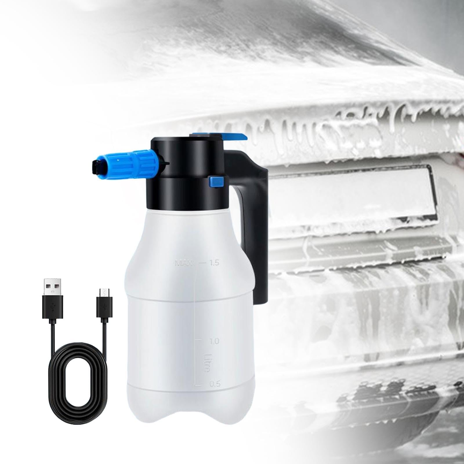 Pompa Spruzzatrice di Schiuma Elettrica da 1,5 Litri per Auto, Ideale per La Pulizia del Bagno.