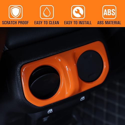 Vista 11 de Cubierta de ventilación trasera de aire acondicionado, accesorios interiores de fibra de carbono para Jeep Wrangler JL Gladiator JT Sahara