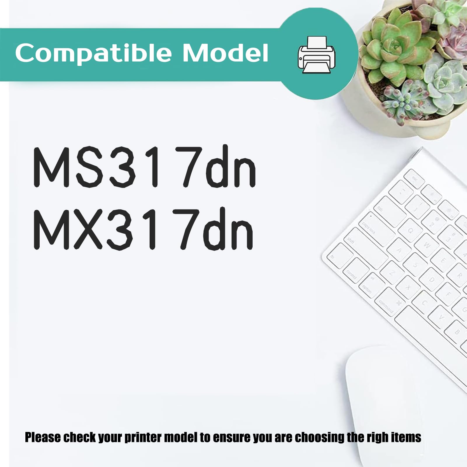 Cartuccia Di Toner Compatibile 51B00A0, 2,5K, Confezione Da 2 | Nero (con Chip) Compatibile Per MS317dn MX317dn