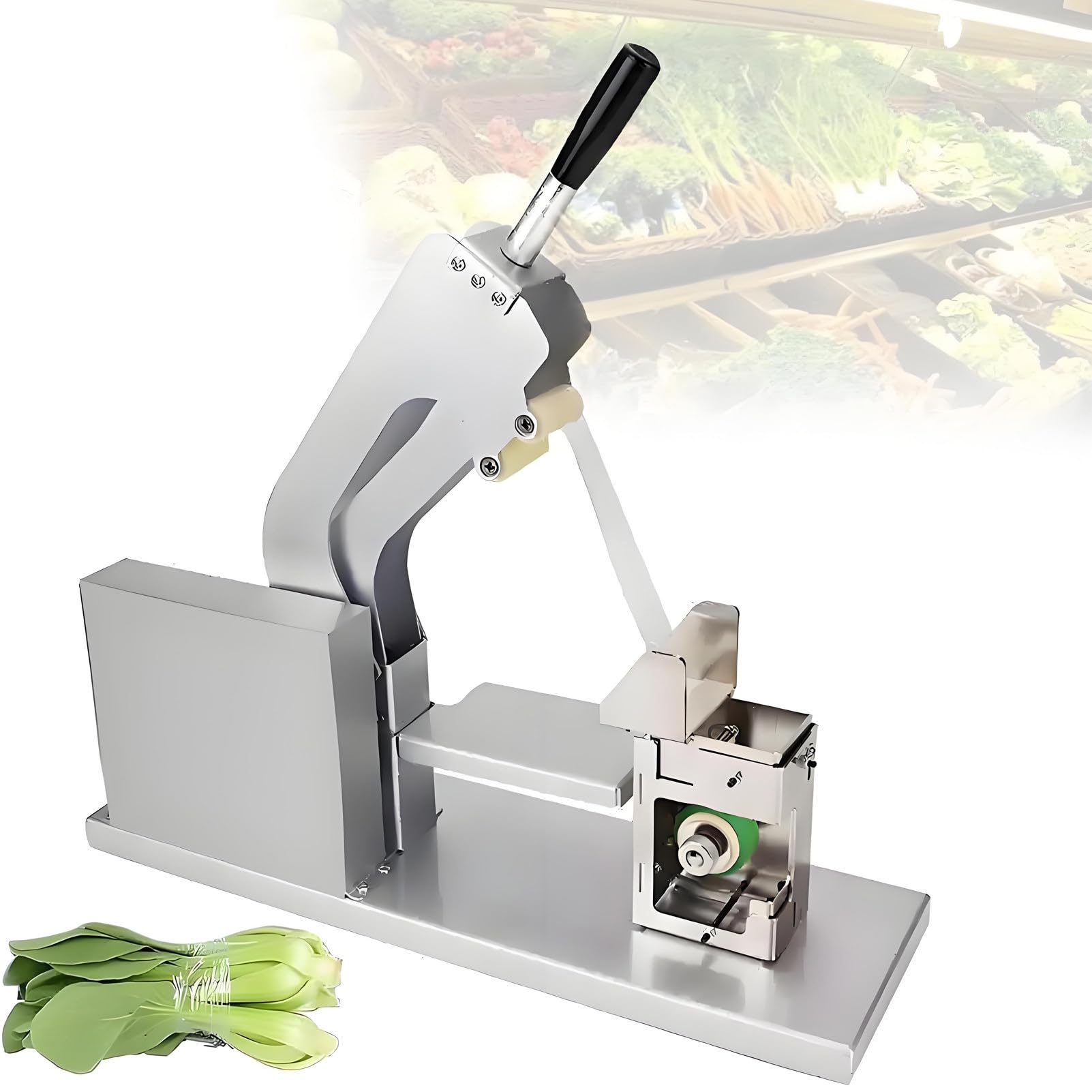 Máquina compacta de atado de verduras: semiautomática con ajuste manual de tensión para agrupar eficientemente hierbas, frutas y productos frescos