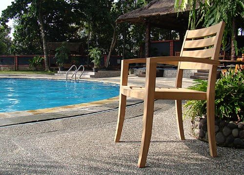 New 7 Pc Luxurious Grade-A Teak Dining Set - 94" Oval Table and 6 Travota Stacking Arm Chairs #WHDSTV4