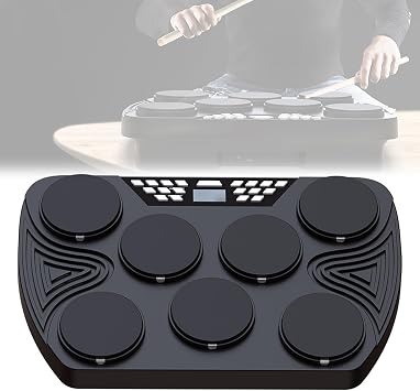 Electric Drum Kit, 7 Pad Digital Electric Drum Kit, with Foot Pedals, Drum Sticks, Build-in Stereo Speakers, Support MIDI, Recording, Audio Input, for Kids Adult Beginner