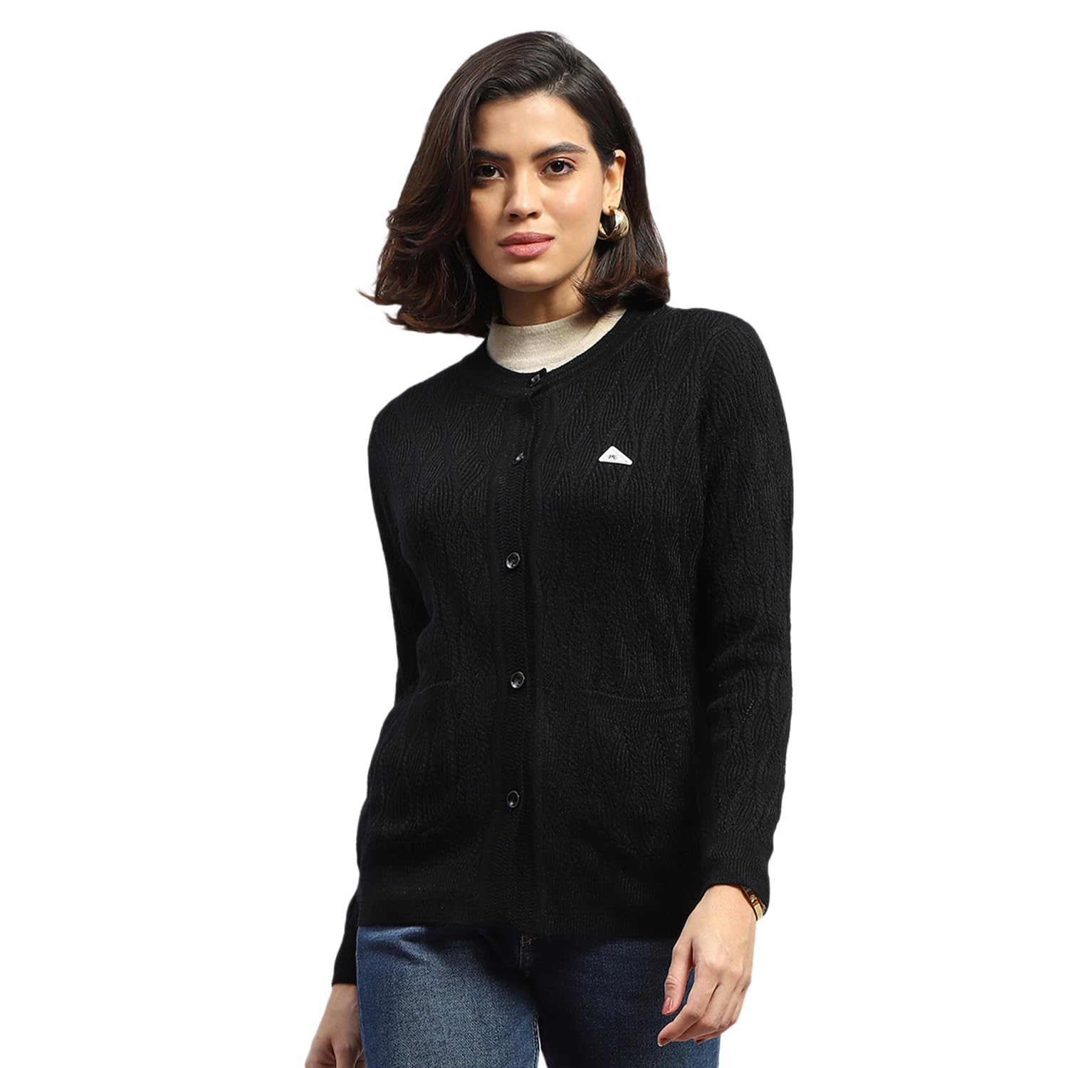 Womens Self Design Round Neck Full Sleeve Cardigan (1243529RN)-image-20