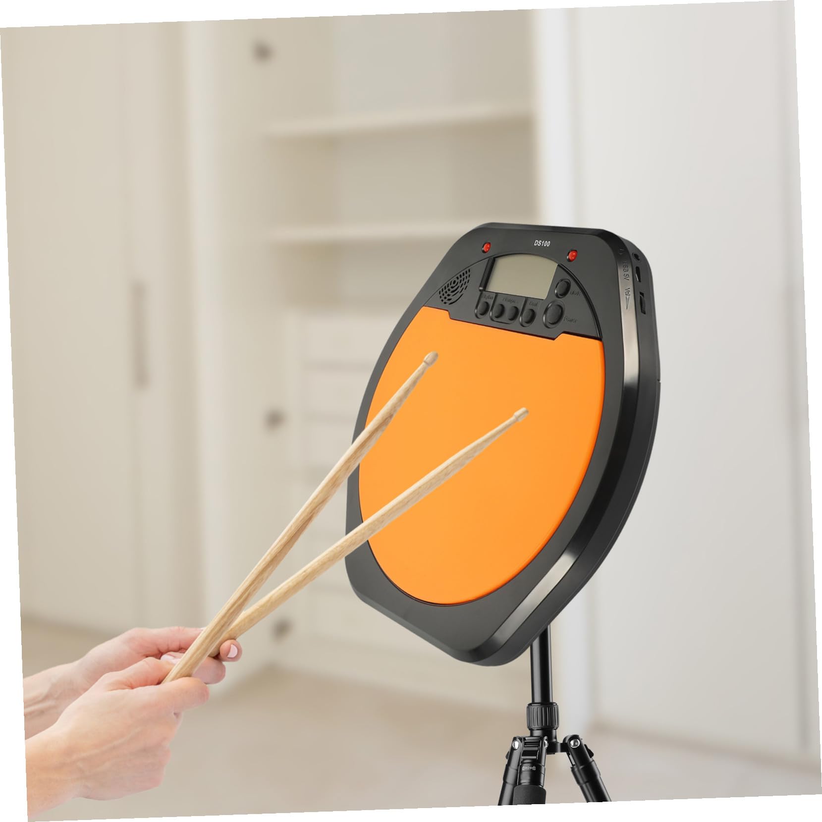 BETOOKY Pad de Práctica de Batería Electrónica Metrónomo Digital y Pantalla Lcd, Resistente Antideslizante, Material Asb y Silicona para Entrenamiento Musical