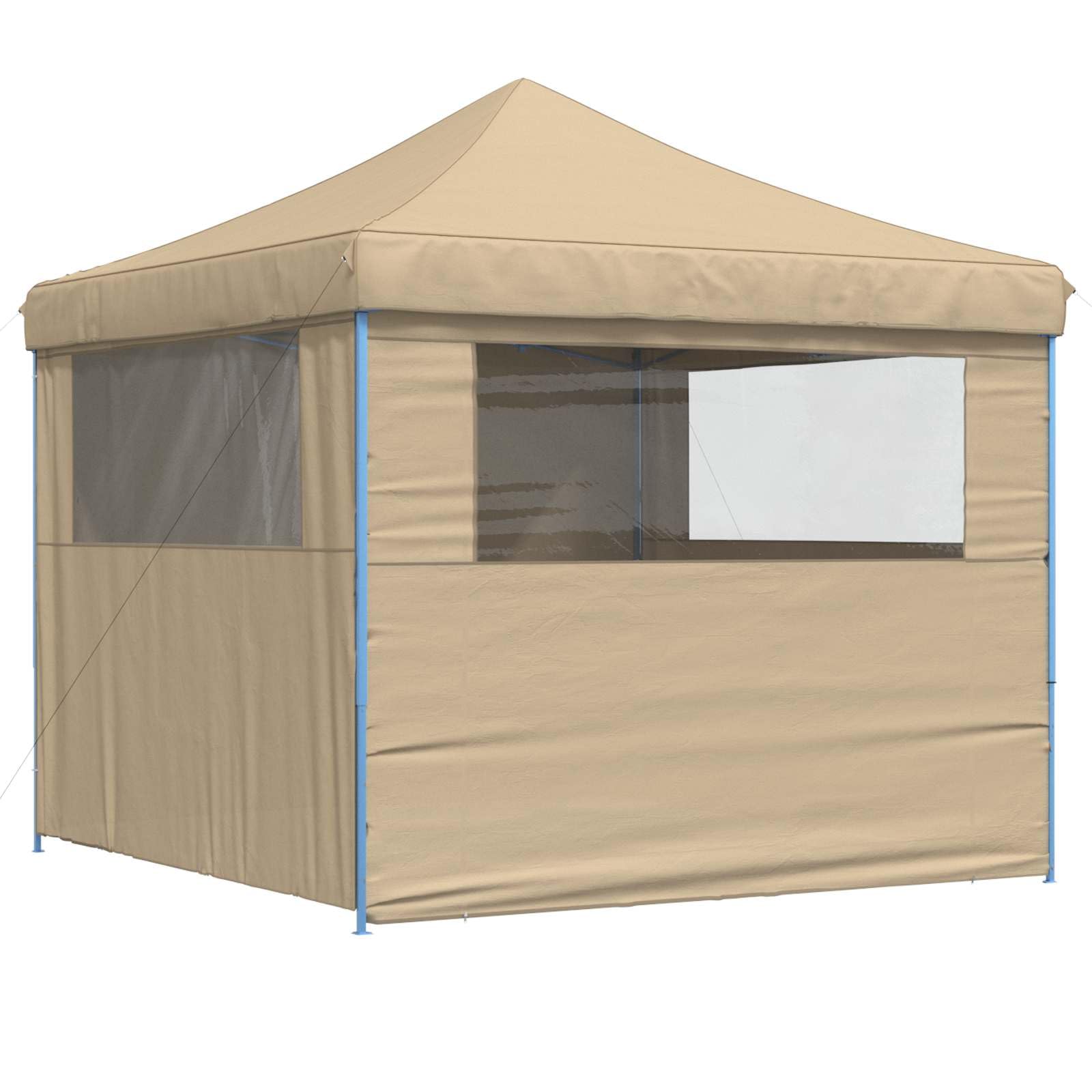 Tenda Party Beige 292 x 292 x 315 cm Tessuto Oxford | 4 Corde Di Sizza, 8 Picchetti Inclusi, Design Pop-Up, Impermeabile Per Eventi Esterni