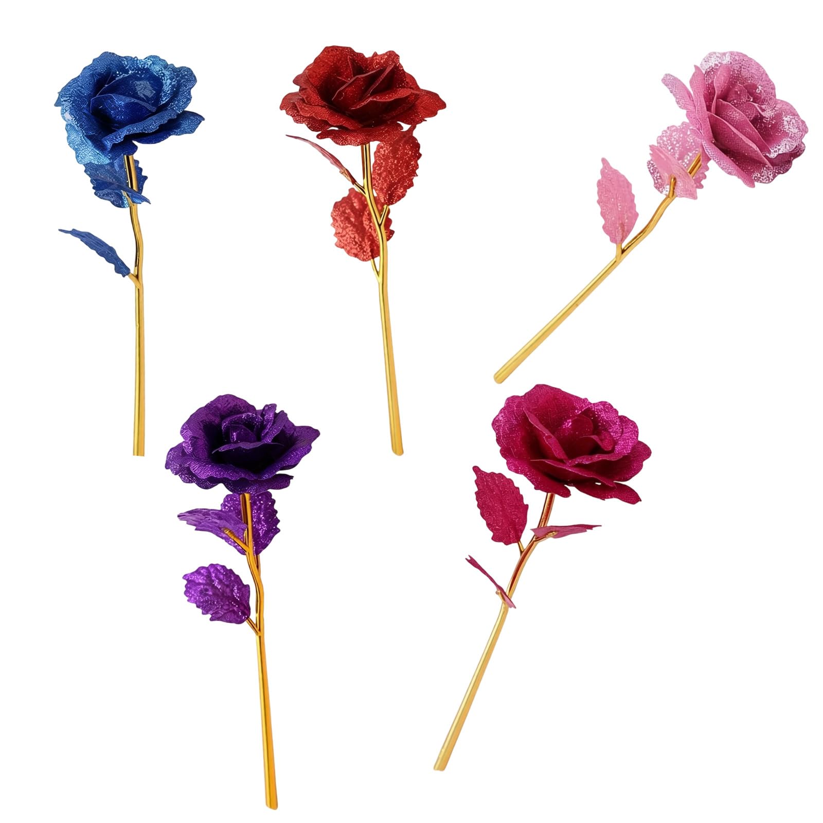 Wlnext A Shimmering Gold Rtificial Roses Gold Blossomy Rrangement For Festival Celebration Nd Home Decors Permanent Roses
