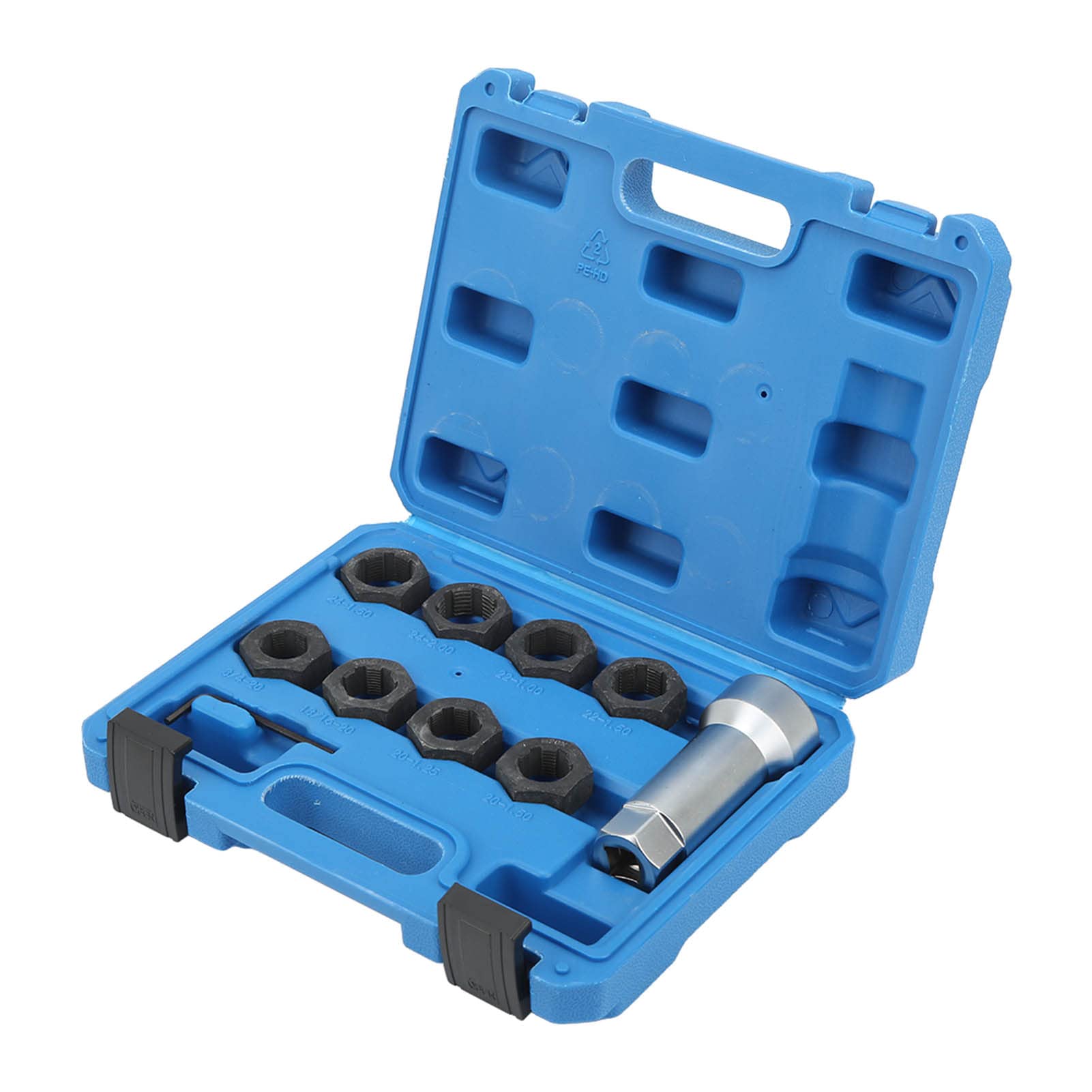 Yosoo Health Gear 10 szt. Zestaw do Gwintowania Wrzeciona Osi, Zestaw Narzędzi do Gwintowania Stali Stopowej Naprawy i Renowacji Gwintów M20 M22 M24 dla Większości Pojazdów