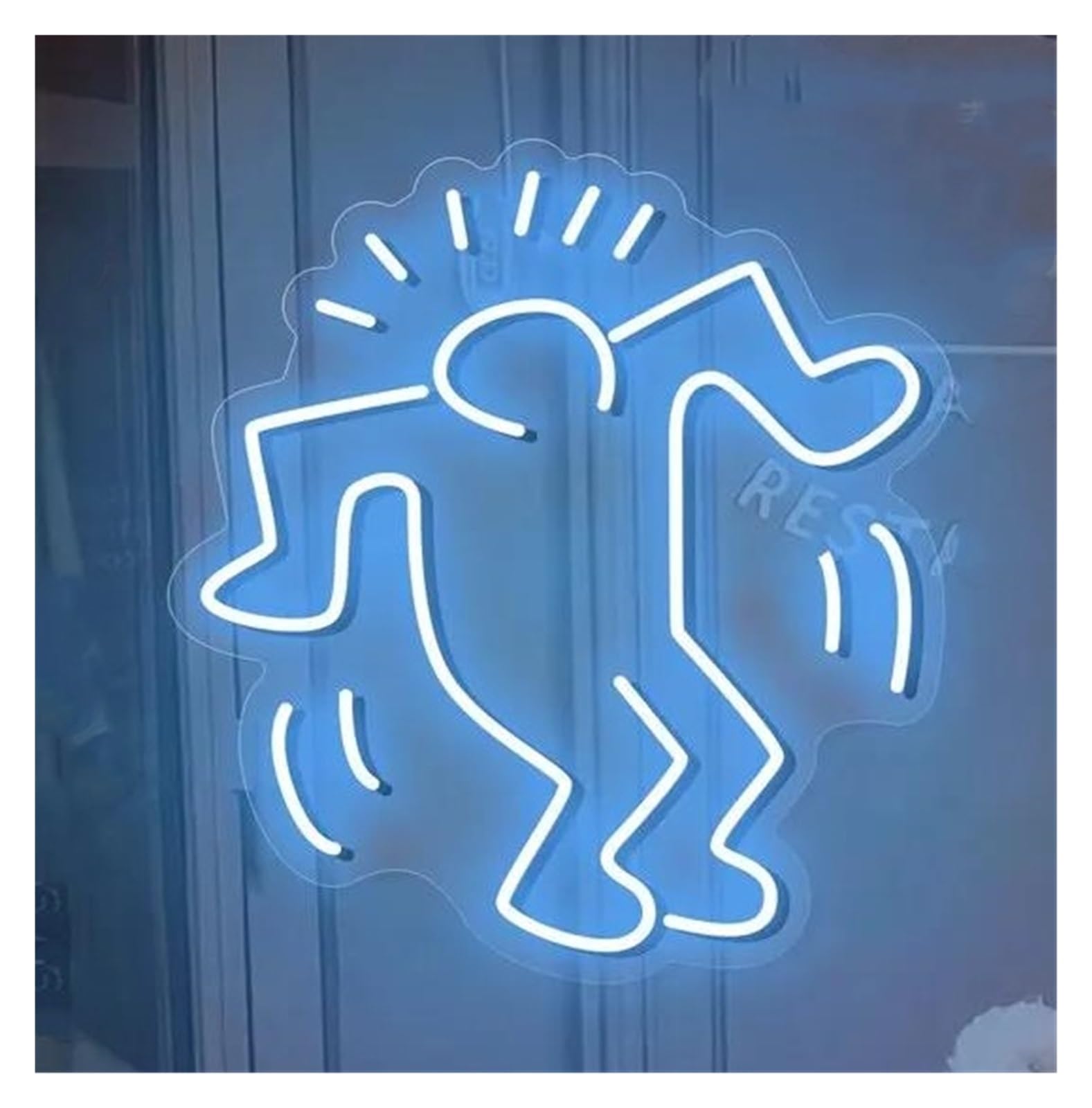 SHOUXI Sign Lamp Dancing Man Neon Sign, Art Wall Decor for Bedroom Neon Light Sign 40cm(Blue)