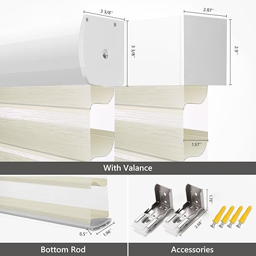 Miniatura 8 de ZSTARR Shangrila - Persianas inteligentes motorizadas compatibles con Alexa Google, control remoto inalámbrico, batería inalámbrica, filtrado de luz