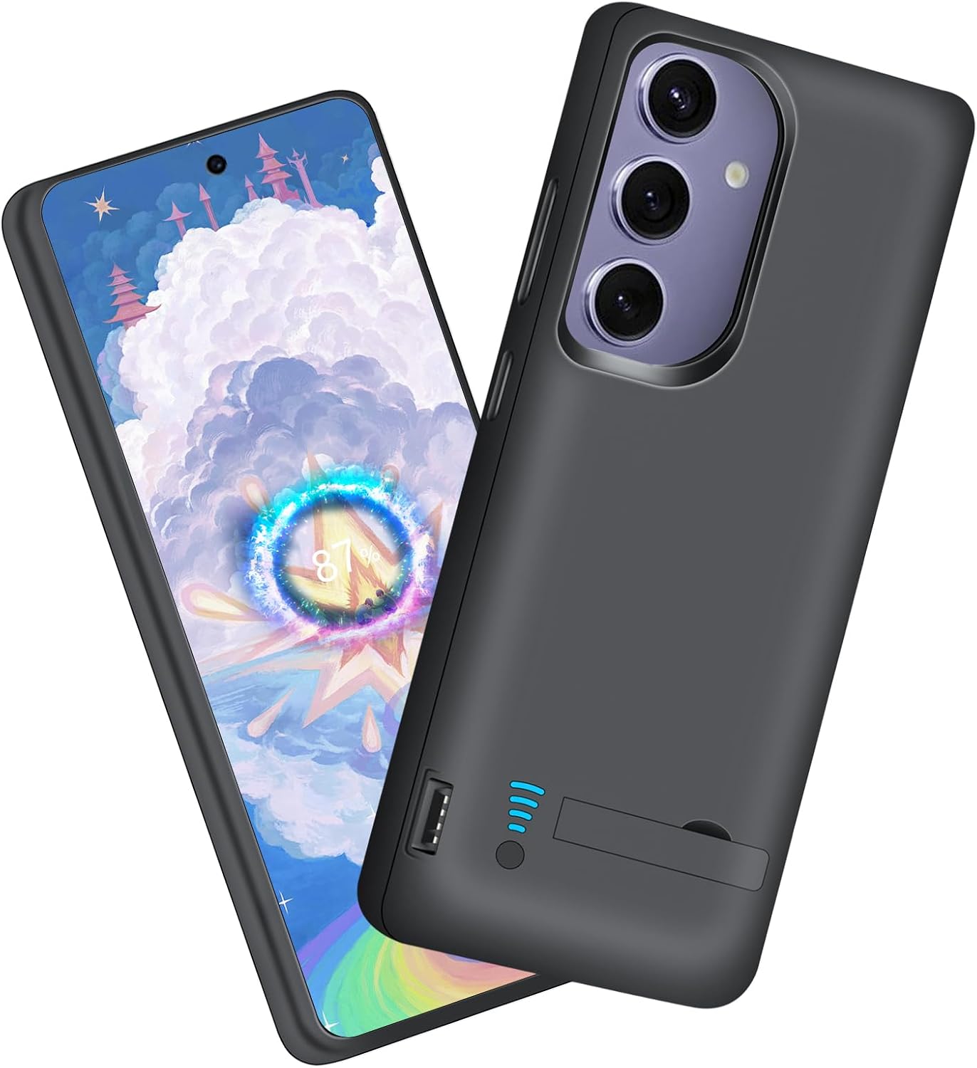 Sitong [New Version Battery Case for Samsung Galaxy S24+ / S24 Plus, 5000mAh Rechargeable Extended Battery Charging Charger Case, Add 100% Extra Juice (6.7 Inches) Black