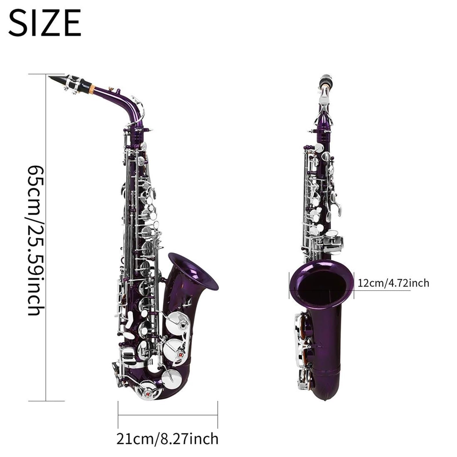Zestaw saksofonu altowego Eb Korpus mosiężny z futerałem Stroik Profesjonalne akcesoria do instrumentów dętych drewnianych 2 kolory Saksofon(Gold purple)
