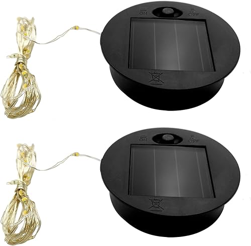 Tira de luces LED solares, accesorios de 2 piezas de farol solar de repuesto, para jardín, regadera, luces de manejo al aire libre, farol de