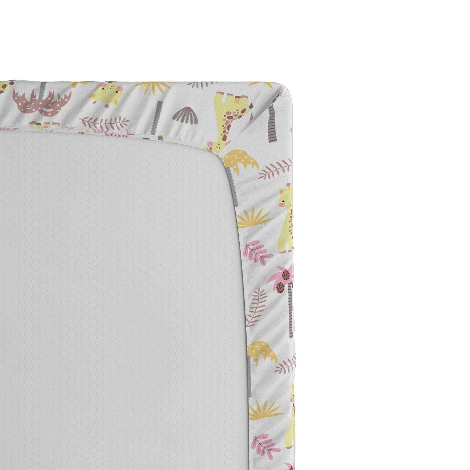 ABAKUHAUS Lenzuolo Con Angoli Giraffe Famiglia - 90x190 Cm, Morbida Microfibra, Tasca Elastica 360° Per Materassi Fino A 40 Cm