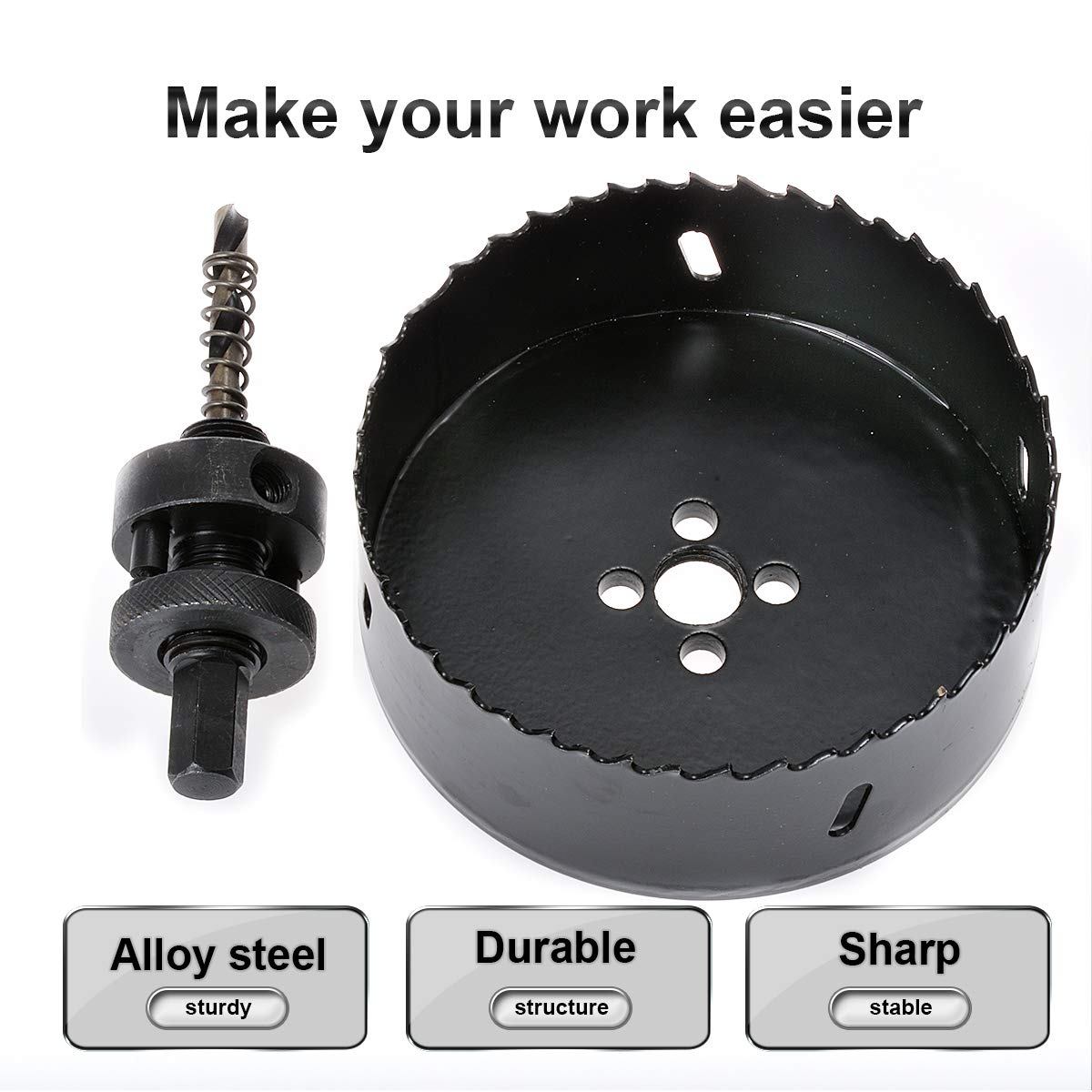 KATUR 71mm Diameter Hole Saw Set, HSS Bi-Metal Hole Saw Drill Bits Cut - View #11