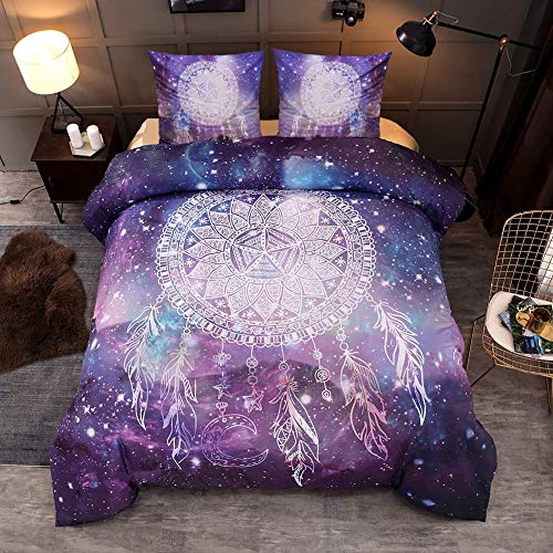 PICTURESQUE 3pcs Housse de Couette Capteur de Rêve Ensemble de Housse de Couette Imprimé 3D Taie d'oreiller 65cm x 65cm Parure de Lit Linge de Lit