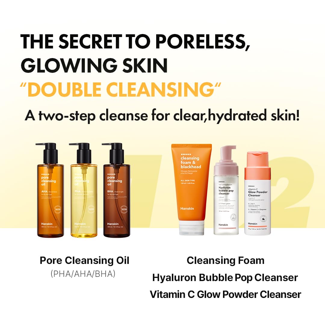 Hanskin Pore Cleansing Oil, Oil Cleanser for Face, Makeup Blackhead Sebum Remover, Korean Deep Pore Cleanser for Sensitive Skin [PHA] (10.14 oz) - Image 7