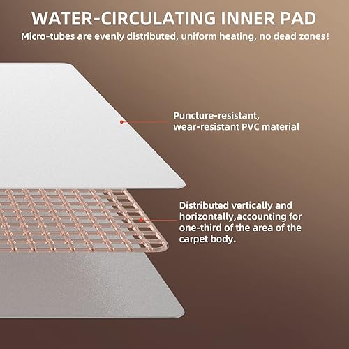 Miniatura 6 de Almohadilla de colchón inteligente con calefacción de agua cómoda sin cable eléctrico sin radiación calentador de cama con colchón lavable gran