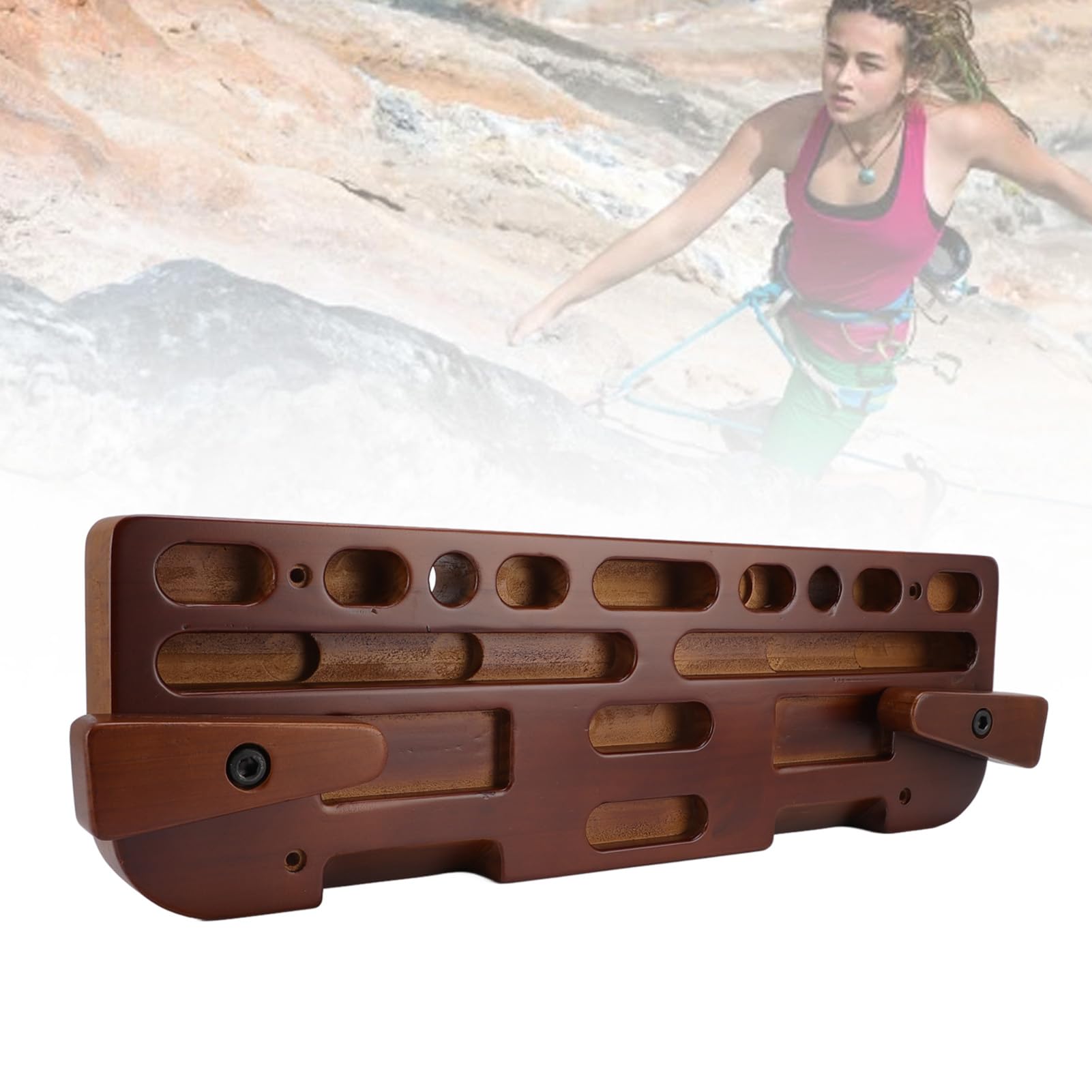 Woode Hangboard Training, ergonomiczna przenośna deska do podciągania wspinaczka skałkowa podstrunnica do ćwiczeń w domowej siłowni