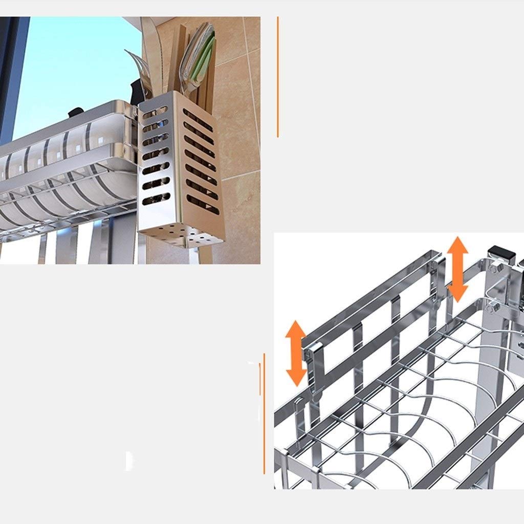 Geschirrkorb 304 Edelstahl-Teller-Drain-Rack-Küche Kleines Geschirr Storage Rack-Rack Geschirr Abtropfgestell (Color : A)