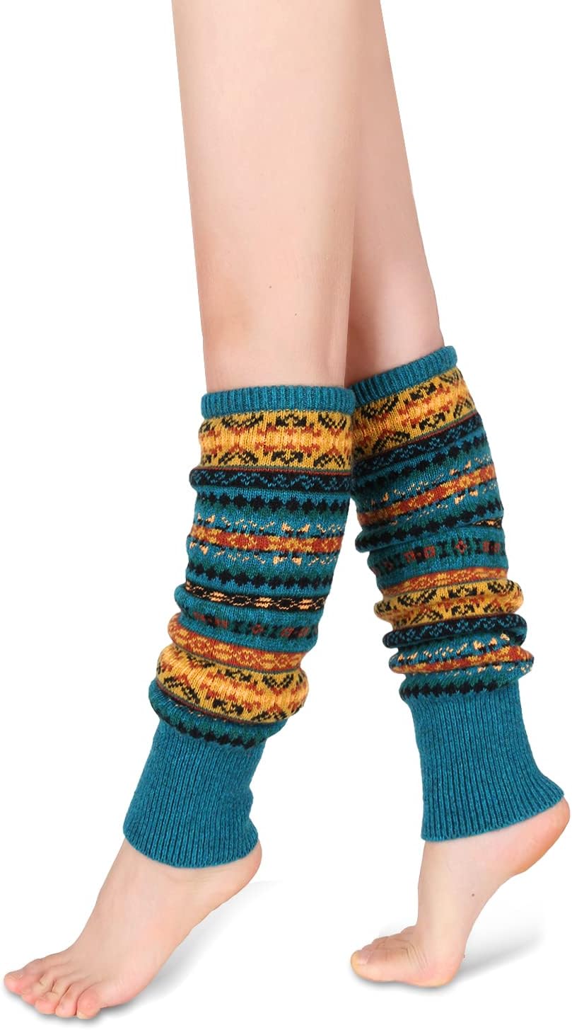 Benefeet Sox Leg Warmers for Women Girls Wool Knit Leg Warmer for Winter Bohemian Patterned Long Leg Warmer - Image 4