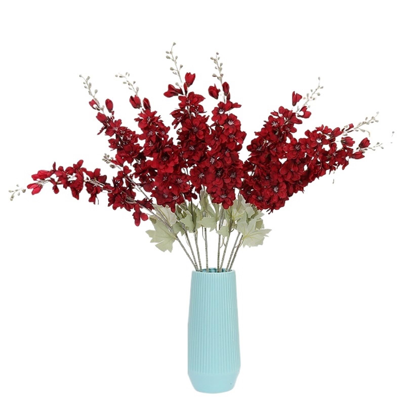 FonHNDG Artificial Flower Branches 6pcs Blue Delphinium Artificial Flowers Long Stem Larkspur For Wedding Centerpieces Floral Arrangements Home Vase Decor(Color2)