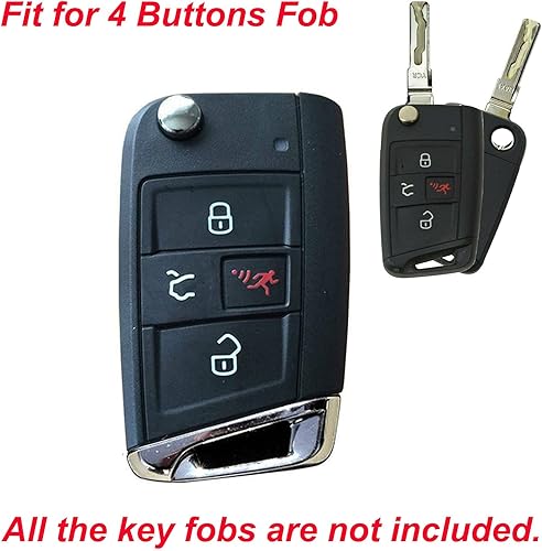 Miniatura 7 de LemSa Paquete de 2 fundas protectoras para llavero de entrada sin llave para VW Volkswagen Golf Alltrack Sportwagen GTI Tiguan Atlas Polo Skoda