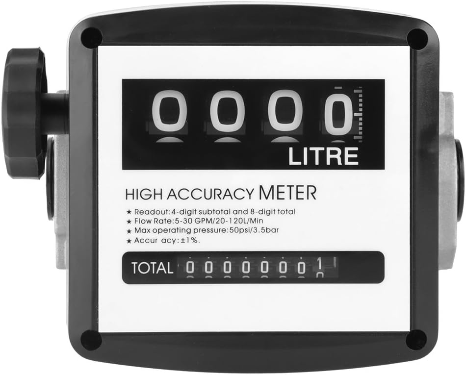 1 Inch Flow Meter£¬25mm 4 Digital Gas Flow Meter Counter Gauge with Mechanical Flow Meter Hand-Wheel liters