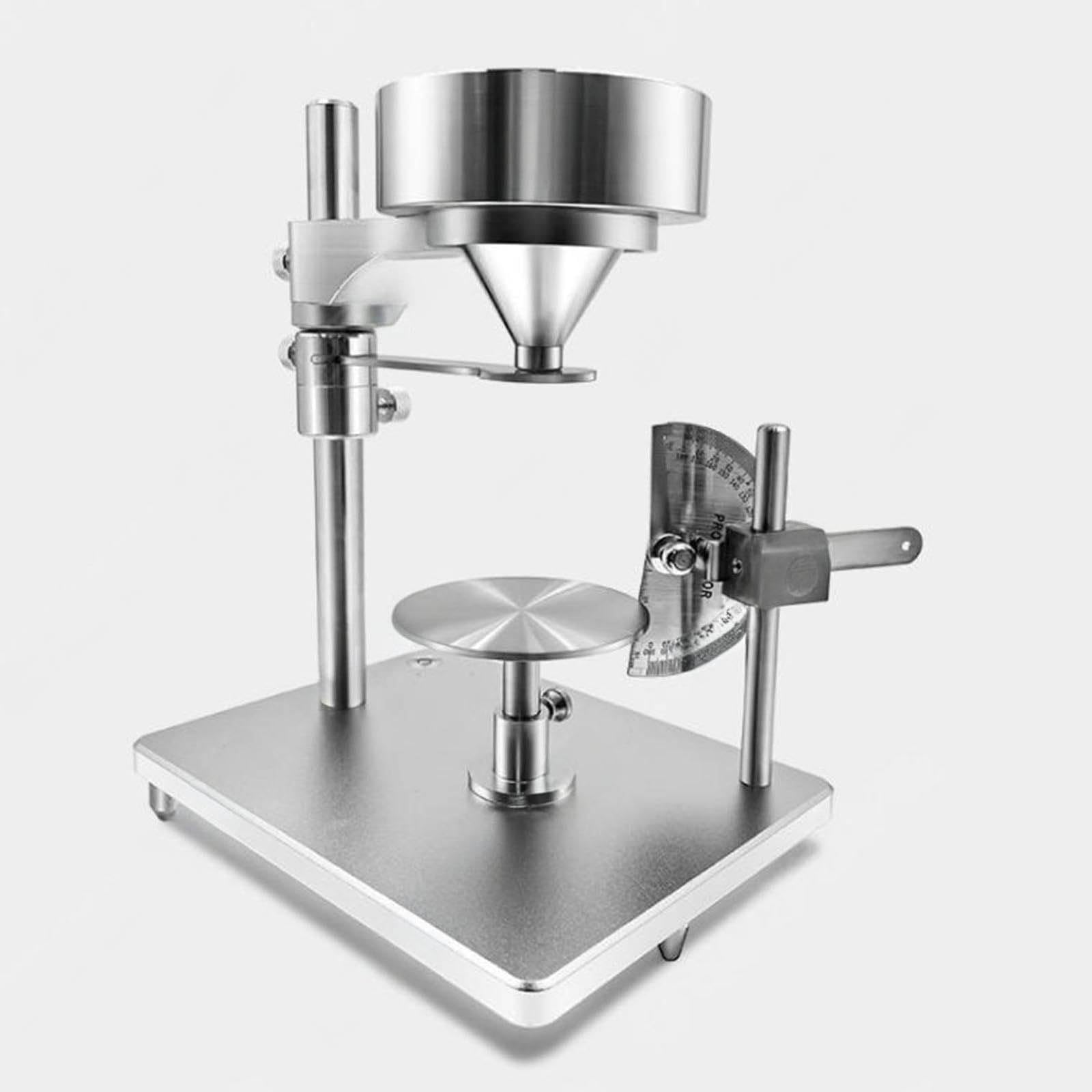 Tester kąta osadzania proszku, przyrząd do pomiaru płynności, stal nierdzewna z wylotem 10 mm i stożkiem 60° do testów laboratoryjnych