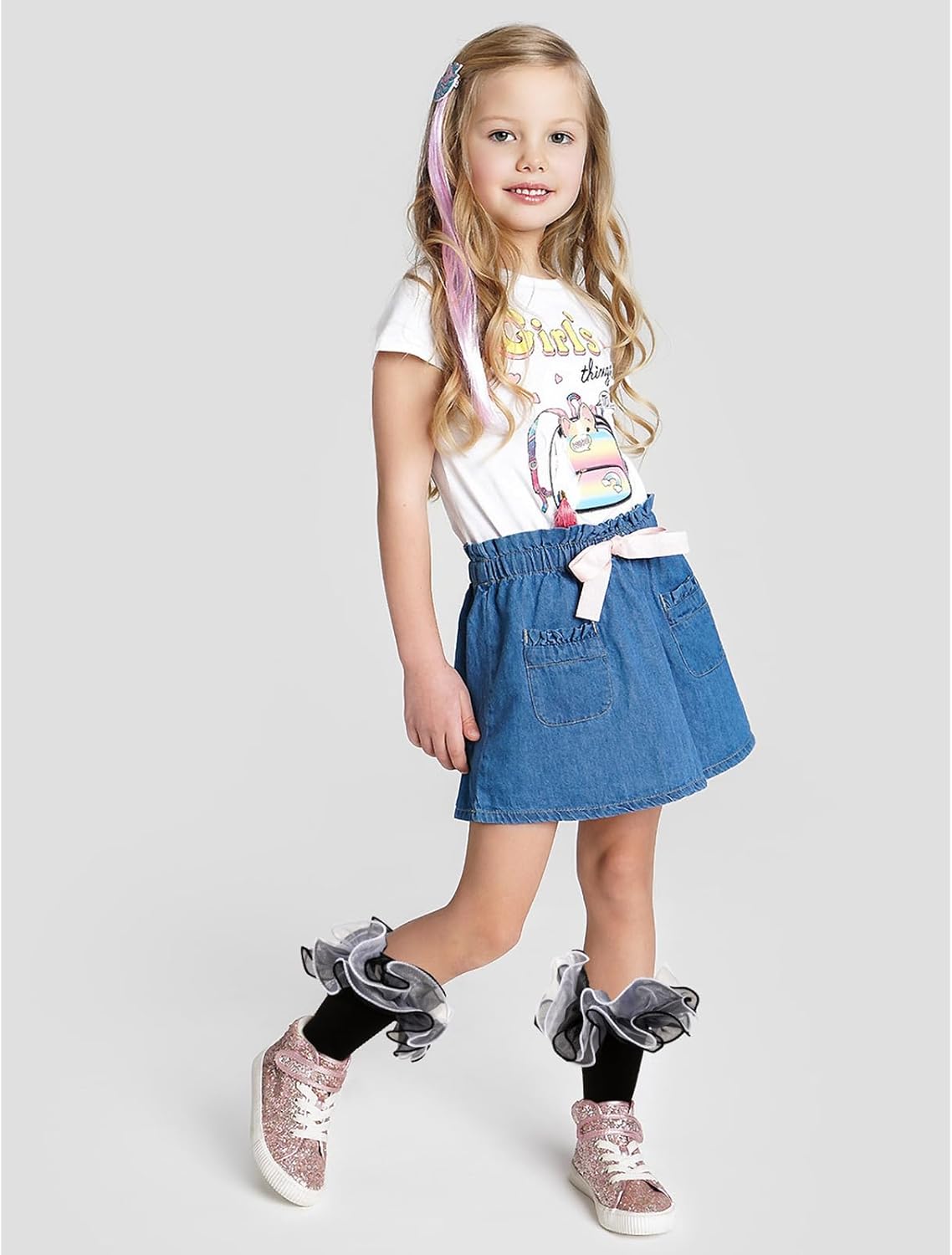 Girls Ruffle Socks Toddler 4-Layer Big Fluffy Lace Frilly Dress Socks Turn Cuff Fancy Pageant Sock Little Girl Kids - Image 6