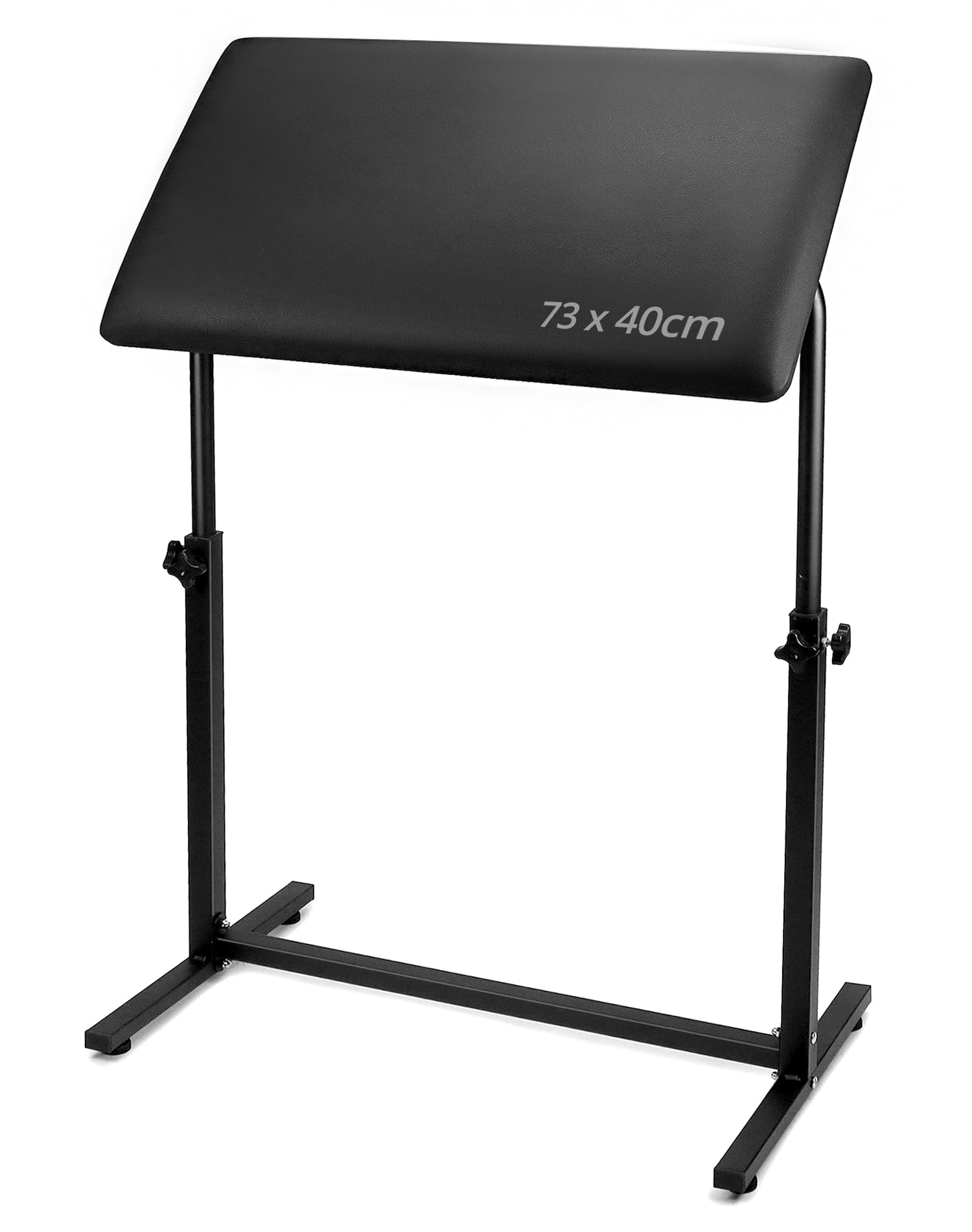QWORK® Soporte para reposabrazos de tatuaje profesional Soporte para reposapiernas con almohadilla de esponja inclinable de 180° Tamaño 73x40x5 cm, altura ajustable 67-100 cm
