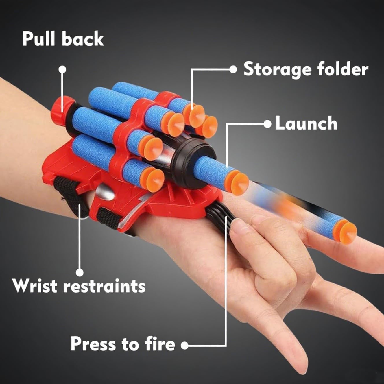 4 Pack Spider Web Shooters Hero Launcher Wrist Toy Set, Cosplay Gloves with Wrist Toy Funny Decorate Kids Educational Toy Set for Kids Age 4-8 - Image 2